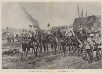 Rosyjska artyleria kozacka w akcji pod Tientsin